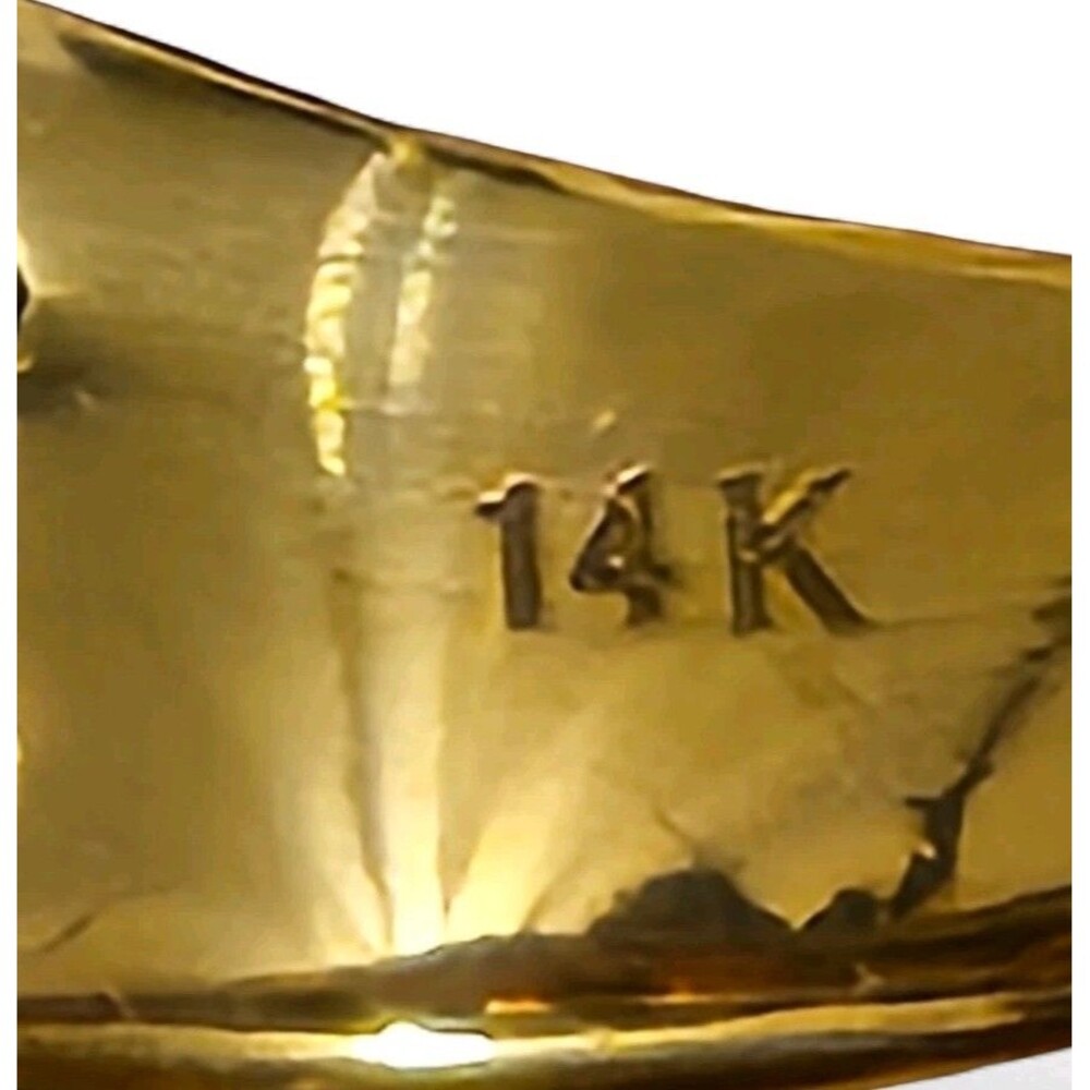 14K Yellow Gold Champagne Diamond Cocktail Ring Pave Set Dome Statement Jewelry - Picture 7 of 9